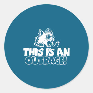 Retro This Is An Outrage Quote Meme Cat Cute Funny Classic Round Sticker