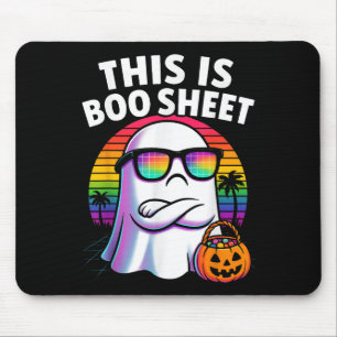 Retro This Is Boo Sheet Halloween Ghost Funny Men Mouse Pad