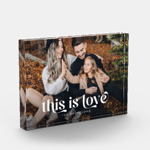 Retro This Is Love Horizontal Photo Block