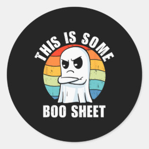 Retro This Is Some Boo Sheet Cute Ghost Halloween Classic Round Sticker