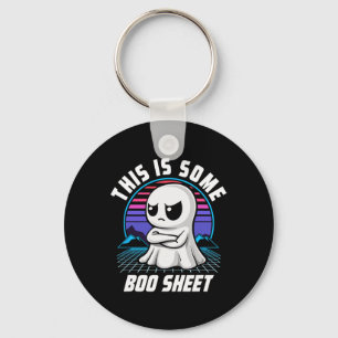 Retro This Is Some Boo Sheet Cute Ghost Halloween  Keychain