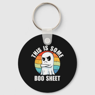 Retro This Is Some Boo Sheet Cute Ghost Halloween Keychain