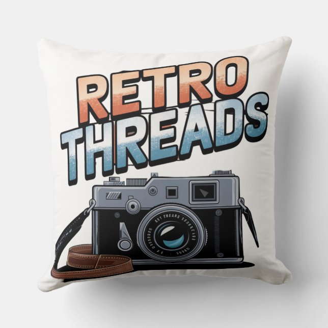 Retro Threads Throw Pillow (Back)