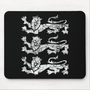 Retro Three England Lions Vintage Souvenir T Shirt Mouse Pad