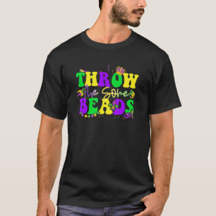 Retro Throw Me Some Beads Mardi Gras Fat Tuesday T-Shirt