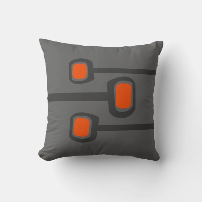Retro Throw Pillow - (Custom Background Colour) (Front)