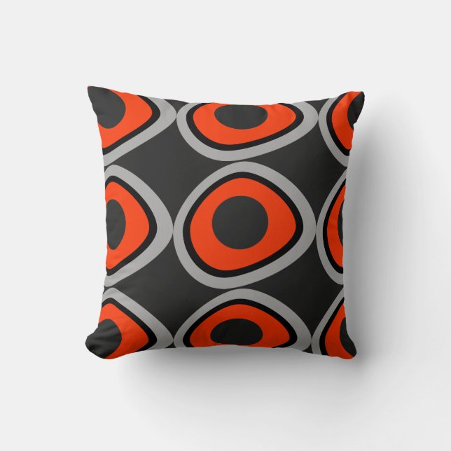 Retro Throw Pillow (Custom Background Colour) (Front)