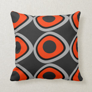 Retro Throw Pillow (Custom Background Colour)