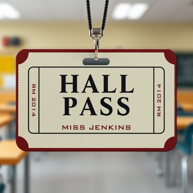 Retro Ticket Stub School Teacher Student Hall Pass Badge (Retro Ticket Stub School Teacher Student Hall Pass Badge
)