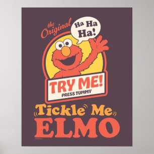 Retro Tickle Me Elmo Waving Graphic Poster