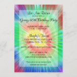 Retro Tie Dye 60th Birthday Party Invitation<br><div class="desc">This 60th birthday party invitation invites a flashback to the past with its multicolored, tie dyed background. This fanciful sixtieth birthday party invite inspires a nostalgic feeling of the 60's and 70's. You can easily personalize this invitation by filling in the given /template. Invite your family and friends to a...</div>