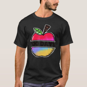Retro Tie Dye Apple Happy 100 Days Of School Teach T-Shirt