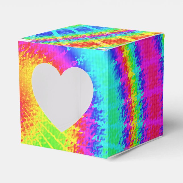 Retro Tie Dye Hippie Psychedelic Favor Box (Front Side)