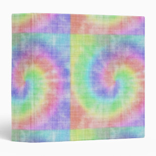 Retro Tie Dye Pastel Pattern Swirl Binder
