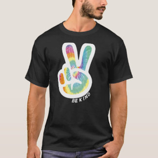 Retro Tie Dye Peace Sign Be Kind Peace Love Kindne T-Shirt