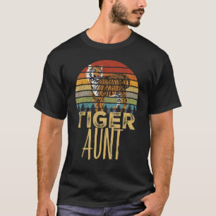 Retro Tiger Aunt Sunset African Safari Gift T-Shirt