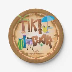 Retro Tiki Bar Party 2 Paper Plate