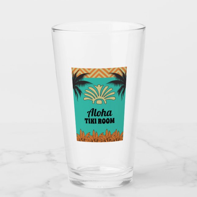  Retro Tiki Bar with Name Glass (Front)