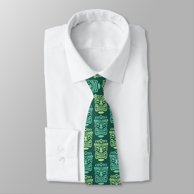 Retro Tiki Beach Bar Pattern Tie (Tied)