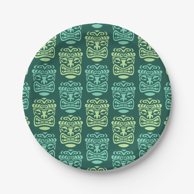 Retro Tiki Beach Party Paper Plate (Front)