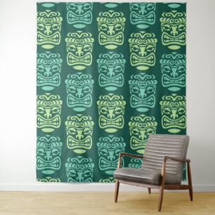 Retro Tiki Pattern Tapestry