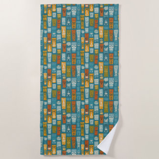 Retro Tiki Totems Beach Towel