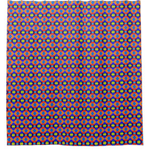 Retro Tile Design shower curtain