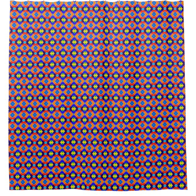 Retro Tile Design shower curtain (Front)