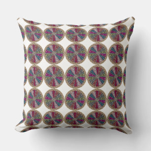 Retro Tiled Paisley Reversible Decorative Pillow