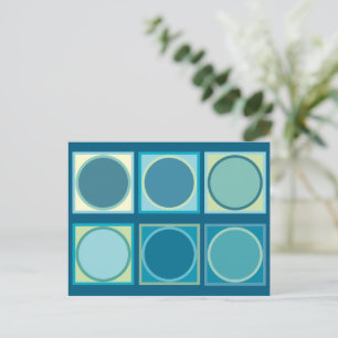 Retro Tiles (blue) Postcard