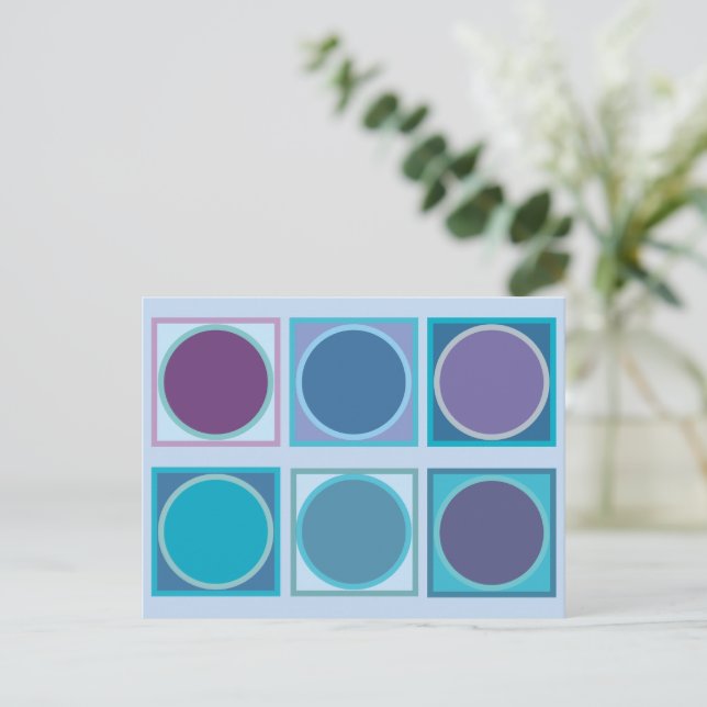 Retro Tiles (gray) Postcard (Standing Front)