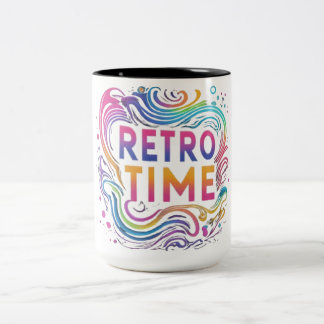 "Retro Time"  Two-Tone Coffee Mug