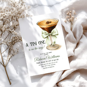 Retro Tini One Gender Neutral Martini Baby Shower Invitation