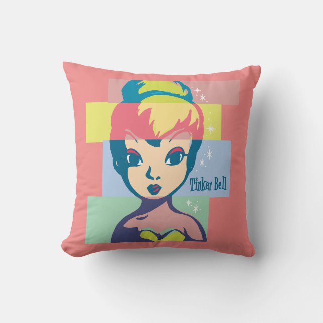 Retro Tinker Bell 2 Throw Pillow (Front)