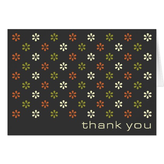 Retro tiny flower pattern personal thank you cards
