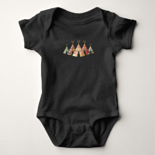 Retro Tipi Native American Tepee Baby Bodysuit