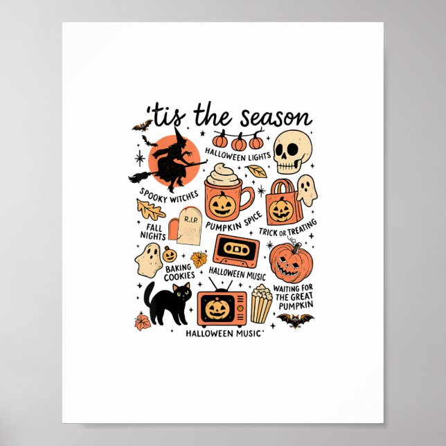 Retro Tis The Season Halloween Season Fall Design Poster (Front)