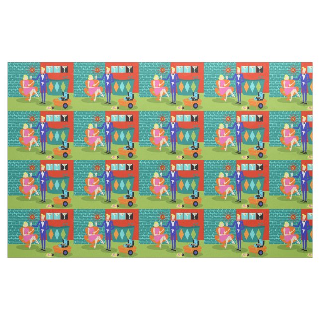 Rétro tissu de couples de Martini (Yard)