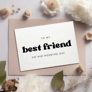 Retro To my best friend on her wedding day card