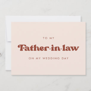 Retro To my father-in-law on my wedding day card