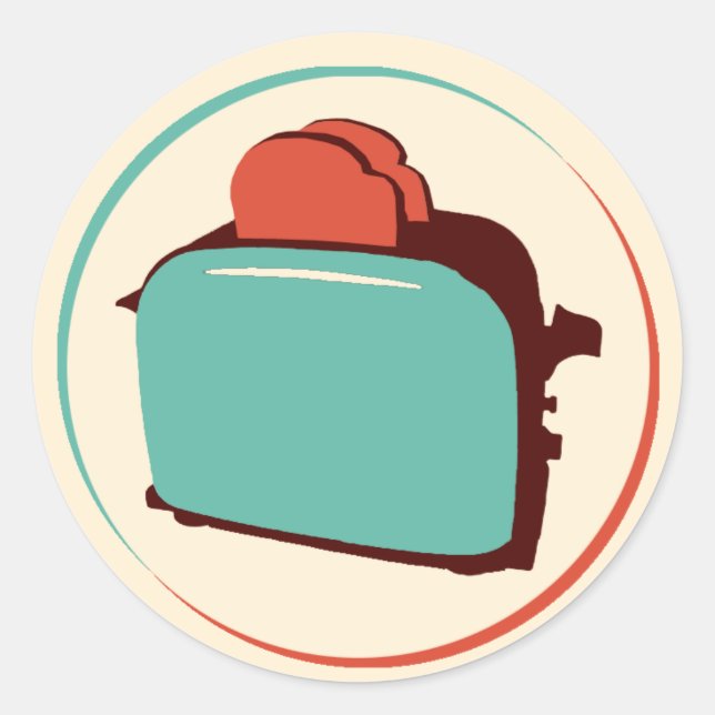 Retro Toaster stickers (sheet of 20) (Front)
