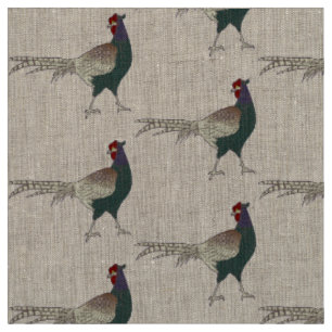 Rétro toile chic d'oiseau de faisan de tissu