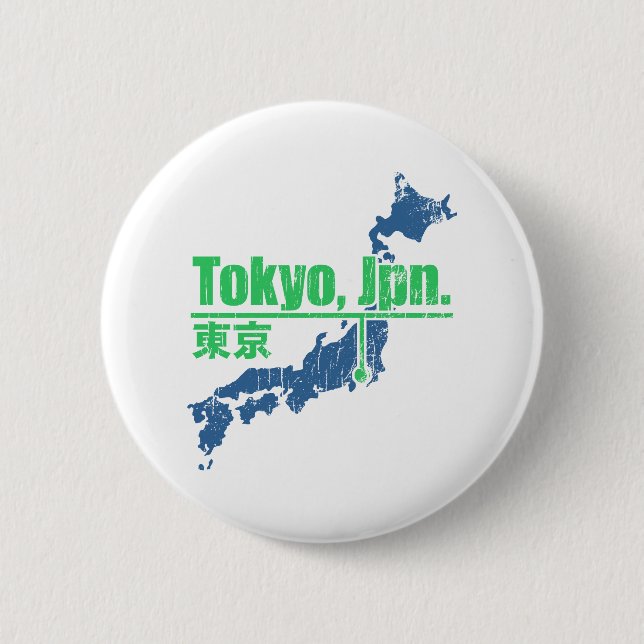 Retro Tokyo 2 Inch Round Button (Front)