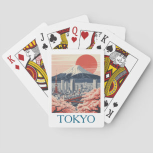 Retro Tokyo Japan Vintage Travel Playing Cards