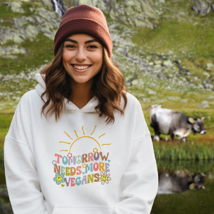Retro Tomorrow needs more vegans, Trendy Flowers  Hoodie