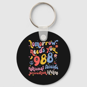 Retro Tomorrow Needs You 988 Suicide Prevention Aw Keychain