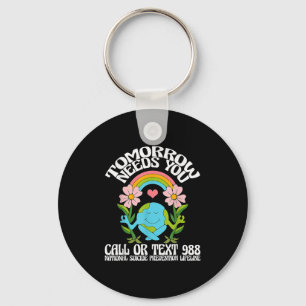 Retro Tomorrow Needs You 988 Suicide Prevention Aw Keychain