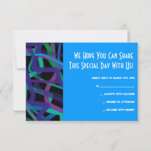 Retro Torah Bar Bat Mitzvah Invitation Reply Card