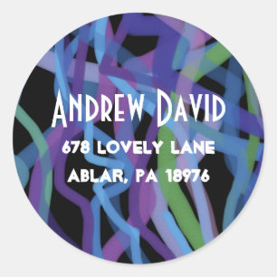 Retro Torah Bar Bat Mitzvah Reply Card Sticker