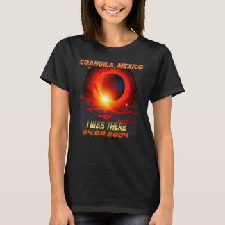 Retro Total Solar Eclipse 2024 Coahuila Mexico T-Shirt